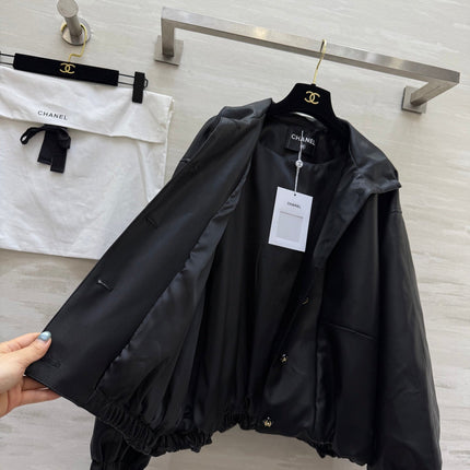 CHANEL 25S STAND-COLLAR LEATHER JACKET 291