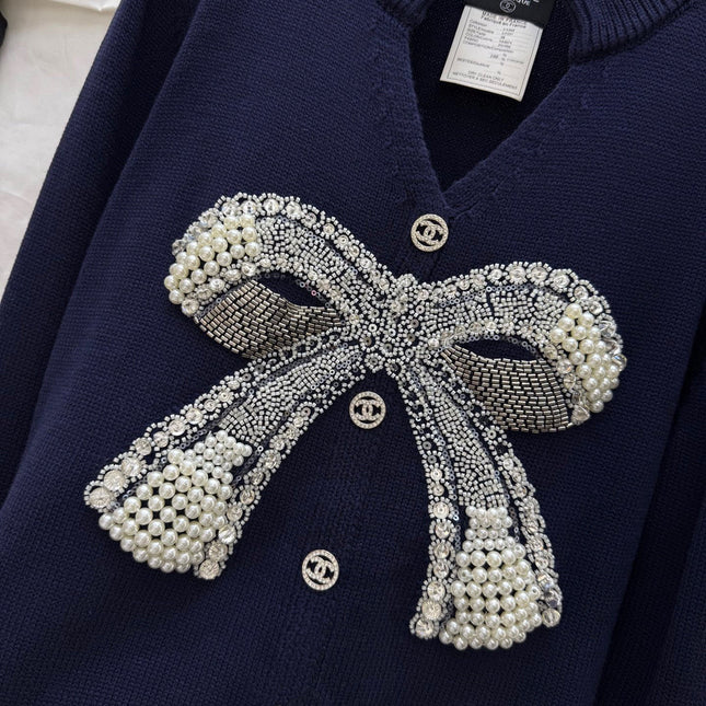 CHANEL 25S BOW EMBELLISHED KNITTED PULLOVER 274