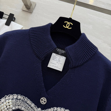 CHANEL 25S BOW EMBELLISHED KNITTED PULLOVER 274