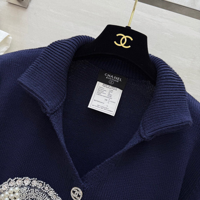 CHANEL 25S BOW EMBELLISHED KNITTED PULLOVER 274