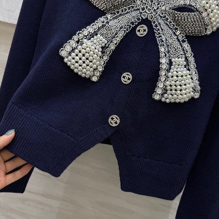 CHANEL 25S BOW EMBELLISHED KNITTED PULLOVER 274