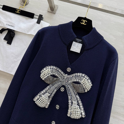 CHANEL 25S BOW EMBELLISHED KNITTED PULLOVER 274