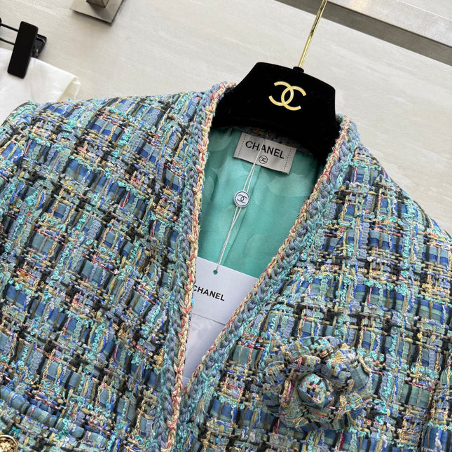 CHANEL 25S V-NECK TWEED KNIT CARDIGAN 354