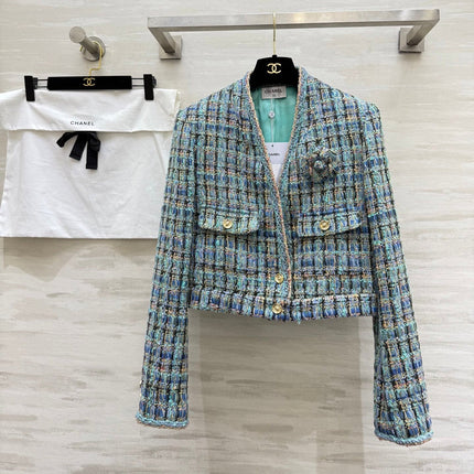 CHANEL 25S V-NECK TWEED KNIT CARDIGAN 354