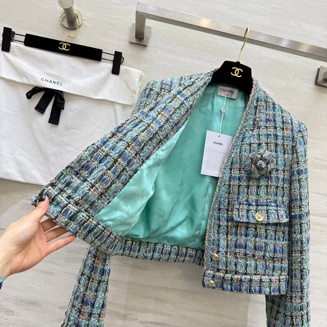 CHANEL 25S V-NECK TWEED KNIT CARDIGAN 354