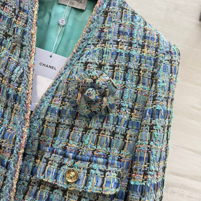 CHANEL 25S V-NECK TWEED KNIT CARDIGAN 354