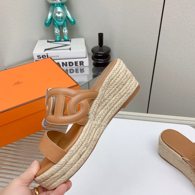 ITHEA 85 MM ESPADRILLE IN BRONZE BROWN CALFSKIN