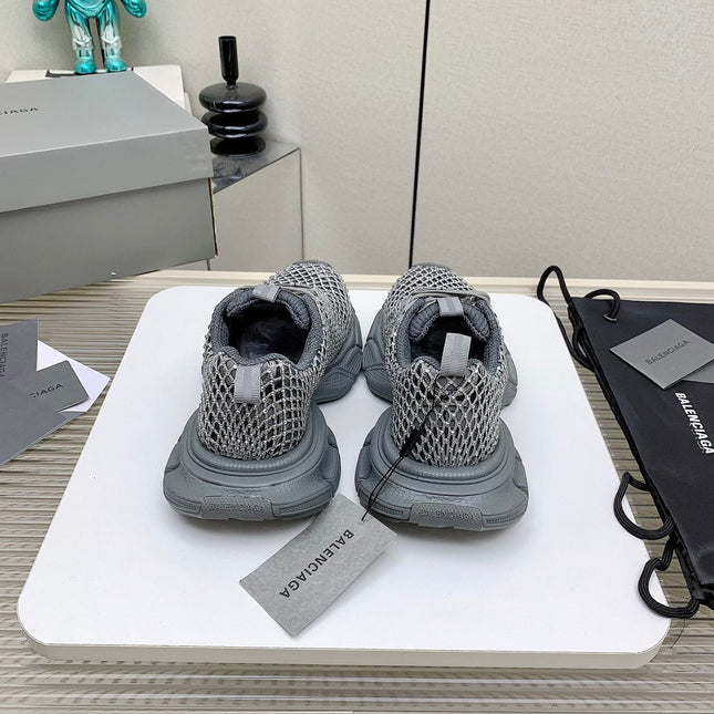 XL FISHNET SNEAKER IN GRAY MESH, POLYURETHANE, POLYESTER WITH RHINESTONES