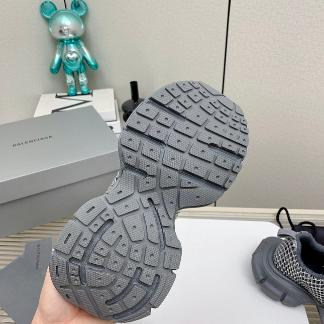 XL FISHNET SNEAKER IN GRAY MESH, POLYURETHANE, POLYESTER WITH RHINESTONES