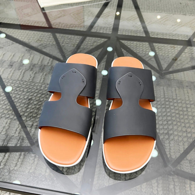 LP CROSSOVER SLIPPERS BLACK CALFSKIN
