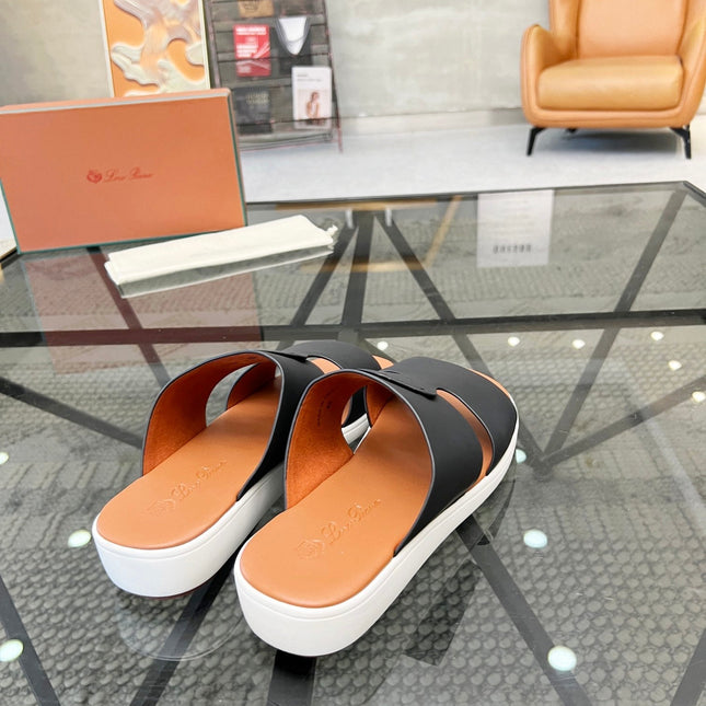 LP CROSSOVER SLIPPERS BLACK CALFSKIN