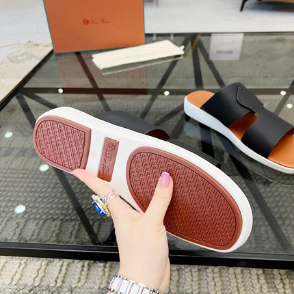 LP CROSSOVER SLIPPERS BLACK CALFSKIN