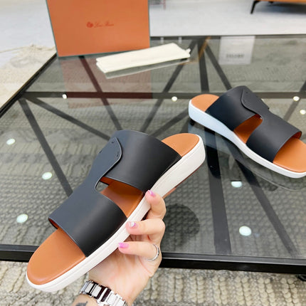 LP CROSSOVER SLIPPERS BLACK CALFSKIN