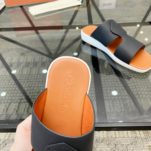 LP CROSSOVER SLIPPERS BLACK CALFSKIN