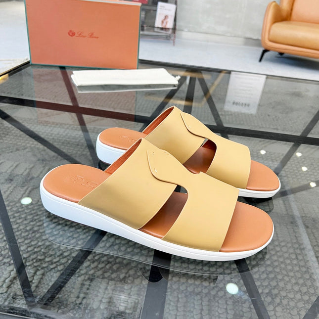 LP CROSSOVER SLIPPERS PALE ORANGE CALFSKIN