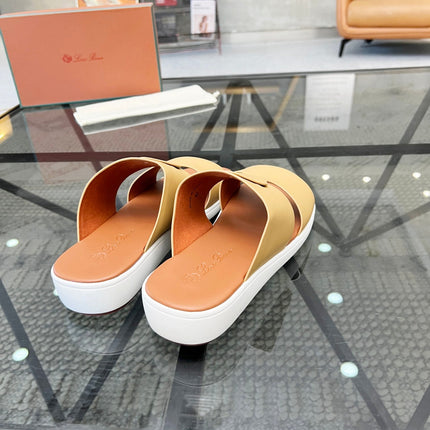 LP CROSSOVER SLIPPERS PALE ORANGE CALFSKIN