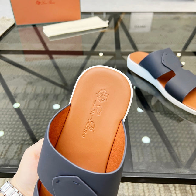 LP CROSSOVER SLIPPERS NAVY CALFSKIN