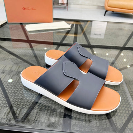 LP CROSSOVER SLIPPERS NAVY CALFSKIN