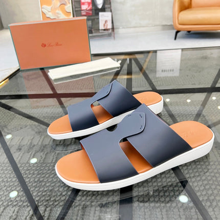 LP CROSSOVER SLIPPERS NAVY CALFSKIN