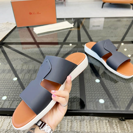 LP CROSSOVER SLIPPERS NAVY CALFSKIN