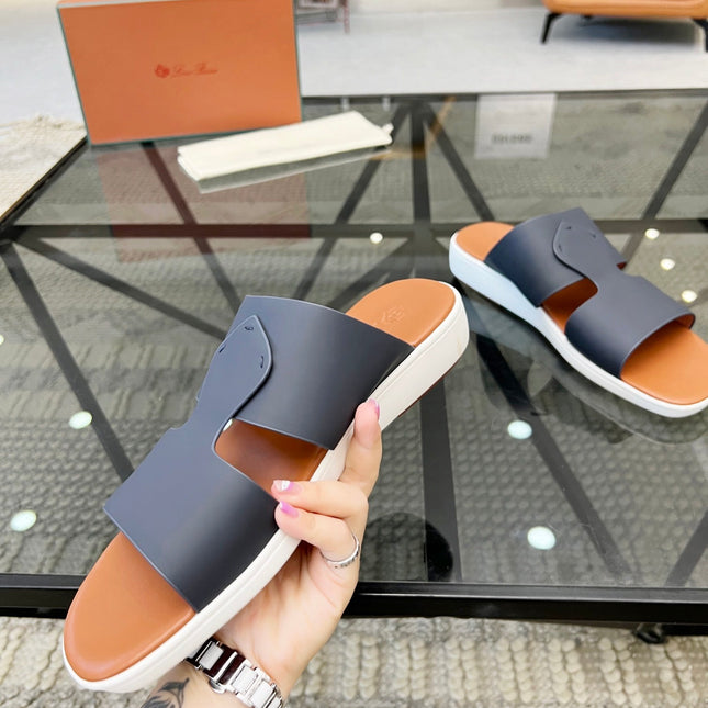 LP CROSSOVER SLIPPERS NAVY CALFSKIN