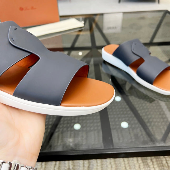 LP CROSSOVER SLIPPERS NAVY CALFSKIN