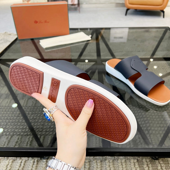 LP CROSSOVER SLIPPERS NAVY CALFSKIN