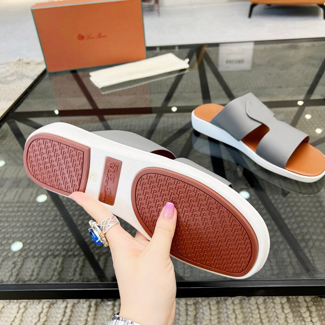 LP CROSSOVER SLIPPERS LIGHT GRAY CALFSKIN