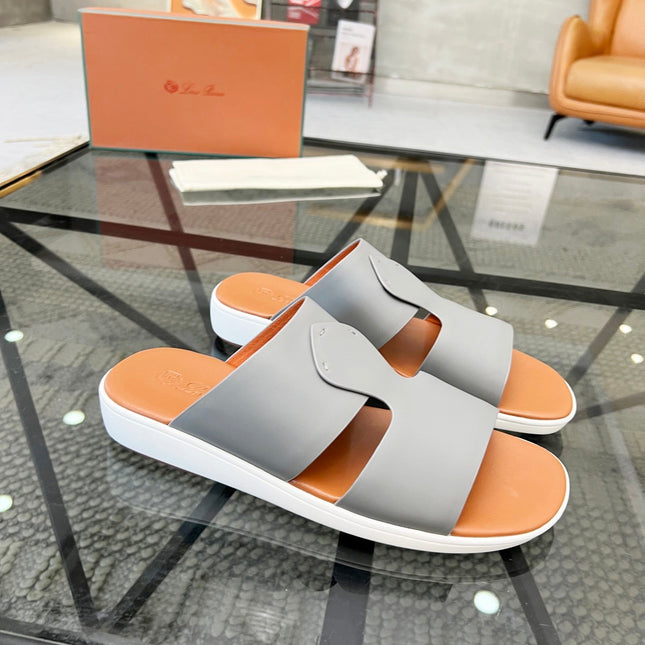 LP CROSSOVER SLIPPERS LIGHT GRAY CALFSKIN