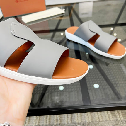 LP CROSSOVER SLIPPERS LIGHT GRAY CALFSKIN
