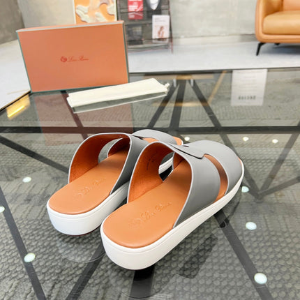 LP CROSSOVER SLIPPERS LIGHT GRAY CALFSKIN