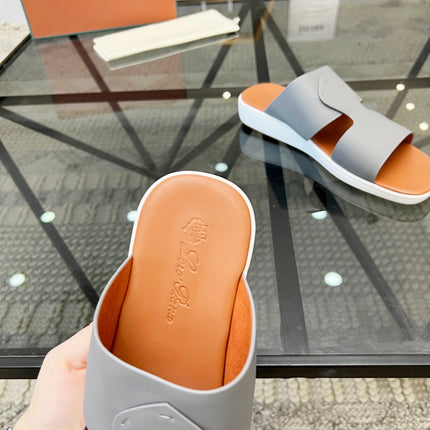 LP CROSSOVER SLIPPERS LIGHT GRAY CALFSKIN