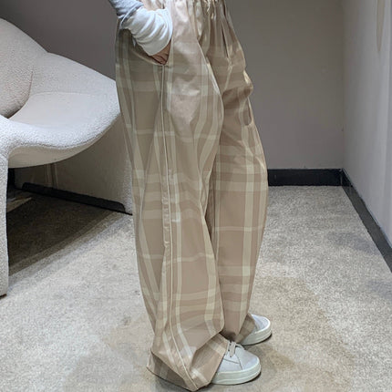 BURBERRY 25S PLAID STRAIGHT-LEG PANTS 091