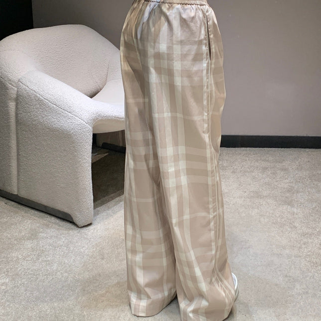 BURBERRY 25S PLAID STRAIGHT-LEG PANTS 091