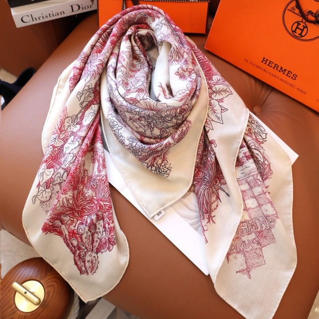 SCARF 140 IN ROSE PINK SILK