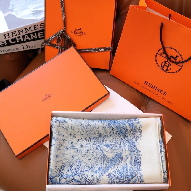 SCARF 140 IN ELECTRIC BLUE SILK