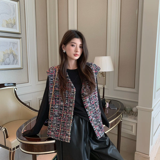 CHANEL 25S ROUND NECK TWEED VEST STYLE 152