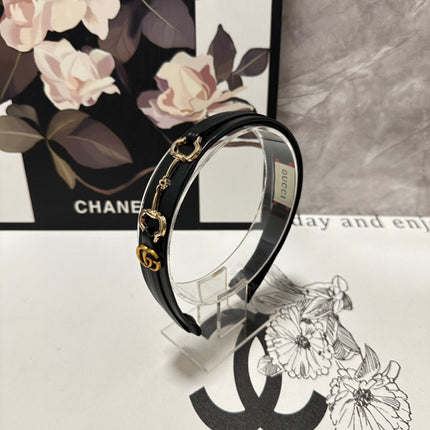 HORSEBIT HAIRBAND IN BLACK CALFSKIN 185582