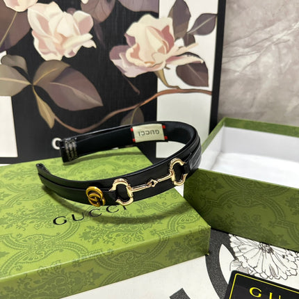 HORSEBIT HAIRBAND IN BLACK CALFSKIN 185582