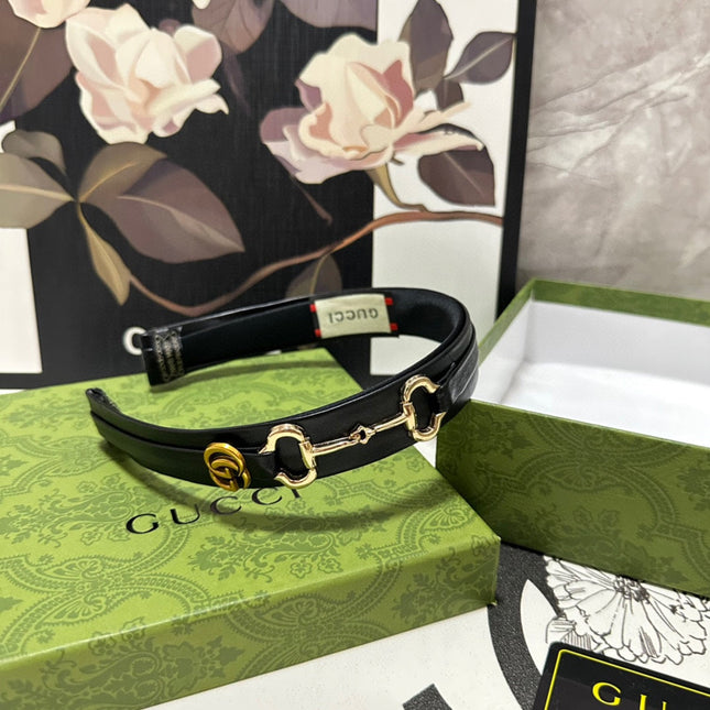 HORSEBIT HAIRBAND IN BLACK CALFSKIN 185582