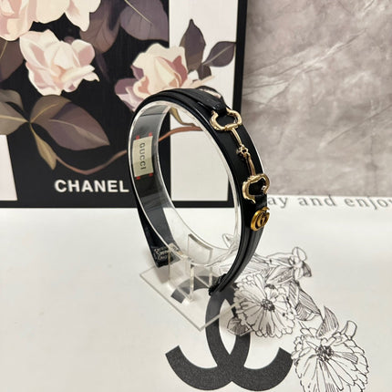 HORSEBIT HAIRBAND IN BLACK CALFSKIN 185582