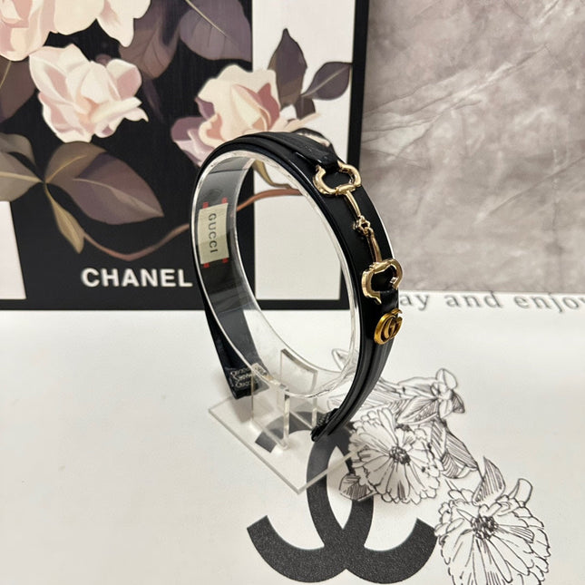 HORSEBIT HAIRBAND IN BLACK CALFSKIN 185582