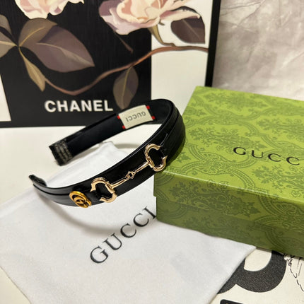 HORSEBIT HAIRBAND IN BLACK CALFSKIN 185582