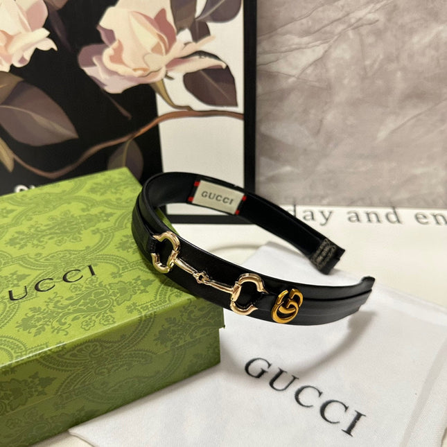 HORSEBIT HAIRBAND IN BLACK CALFSKIN 185582