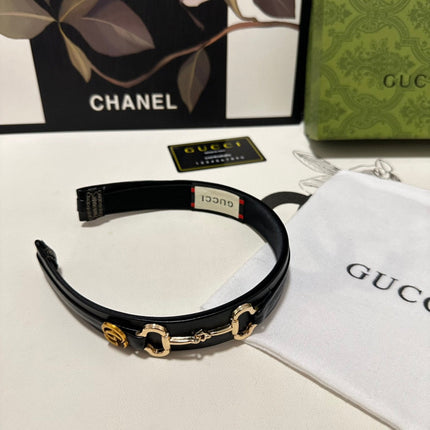 HORSEBIT HAIRBAND IN BLACK CALFSKIN 185582