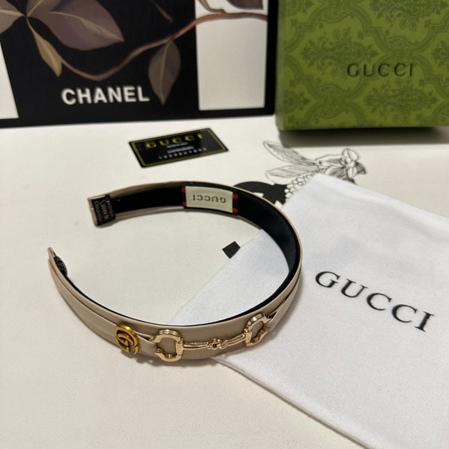 HORSEBIT HAIRBAND IN BEIGE CALFSKIN 185583