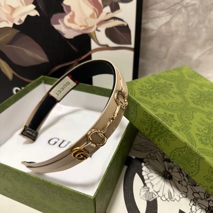 HORSEBIT HAIRBAND IN BEIGE CALFSKIN 185583