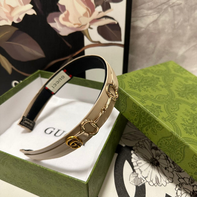 HORSEBIT HAIRBAND IN BEIGE CALFSKIN 185583