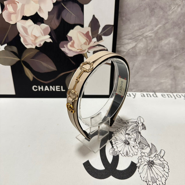 HORSEBIT HAIRBAND IN BEIGE CALFSKIN 185583