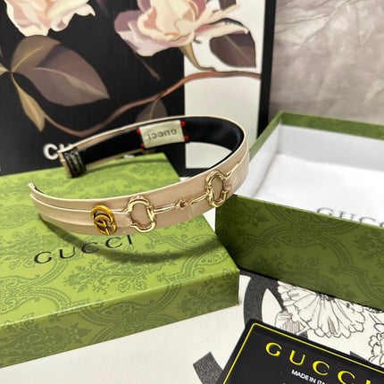 HORSEBIT HAIRBAND IN BEIGE CALFSKIN 185583